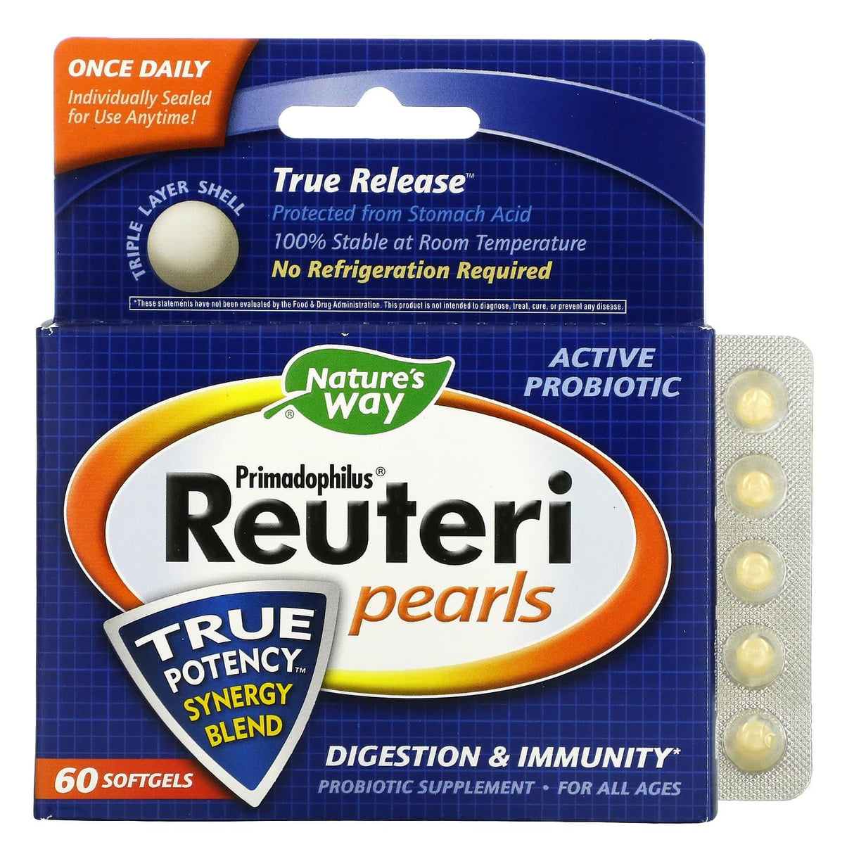 Nature's Way, Primadophilus Reuteri Pearls, 30 Softgels - Supply Center USA