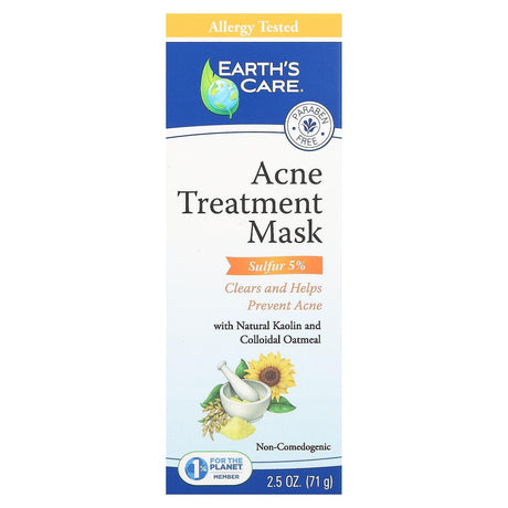 Earth's Care, Acne Treatment Beauty Mask, 2.5 oz (71 g) - Supply Center USA