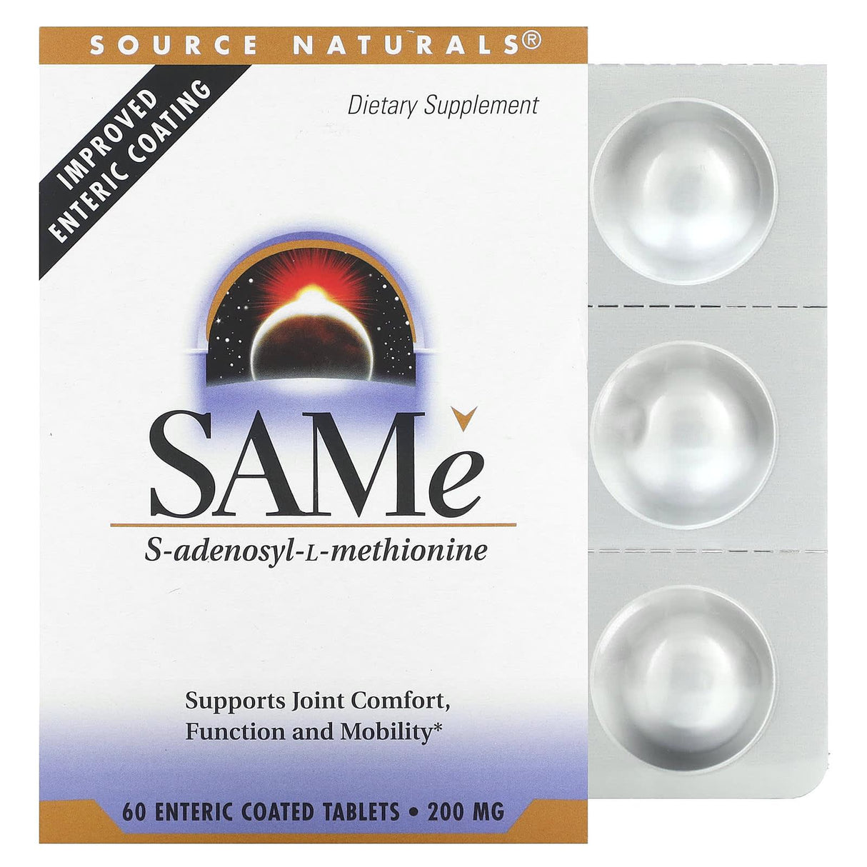 Source Naturals, SAMe S-Adenosyl-L-Methionine, 200 mg, 60 Enteric Coated Tablets - Supply Center USA