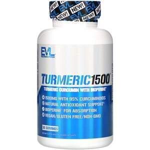 EVLution Nutrition, Turmeric1500, 90 Veggie Capsules - Supply Center USA