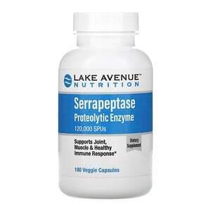 Lake Avenue Nutrition, Serrapeptase, Proteolytic Enzyme, 120,000 SPUs, 180 Veggie Capsules - Supply Center USA