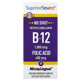 Superior Source, Methylcobalamin B-12, Folic Acid, 60 Instant Dissolve Tablets - Supply Center USA