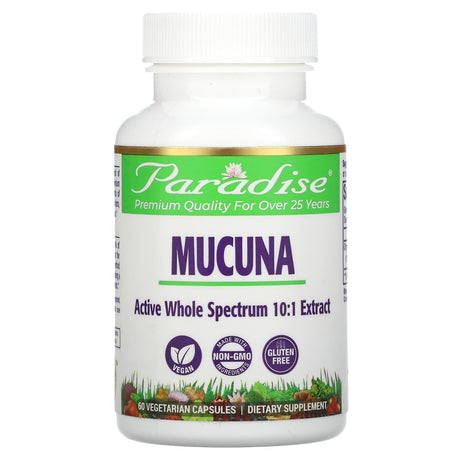 Paradise Herbs, Mucuna, 60 Vegetarian Capsules - Supply Center USA