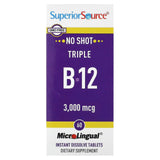 Superior Source, Triple B-12, 3,000 mcg, 60 MicroLingual Instant Dissolve Tablets - Supply Center USA