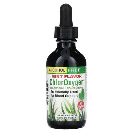 Herbs Etc., ChlorOxygen, Chlorophyll Concentrate, Alcohol Free, Mint, 1 fl oz (30 ml) - Supply Center USA