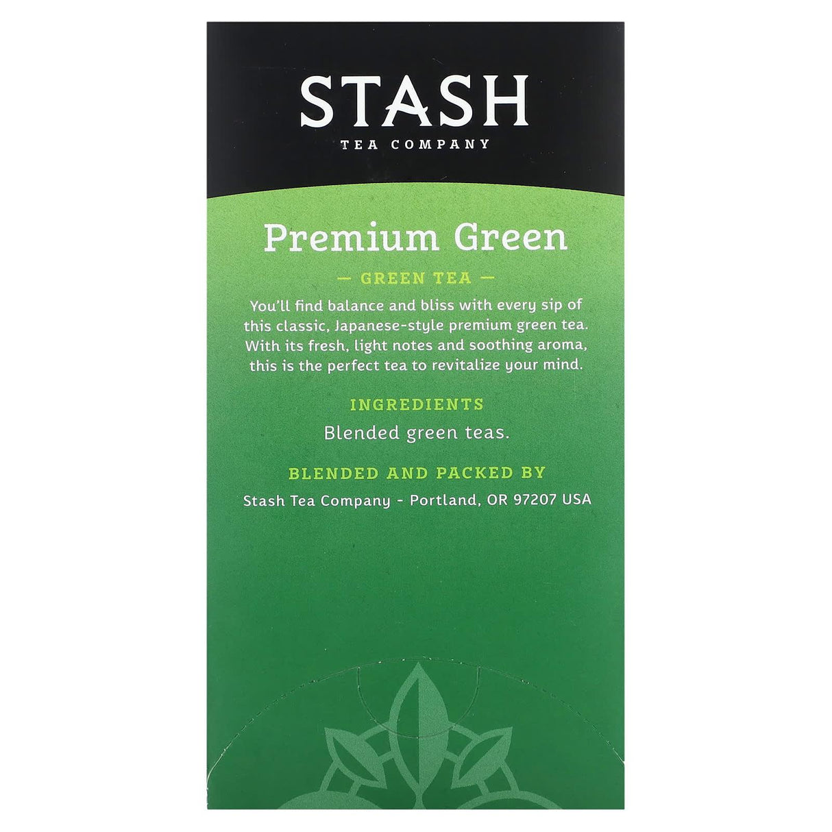 Stash Tea, Green Tea, Premium Green, 20 Tea Bags, 1.4 oz (40 g) - Supply Center USA