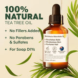 Kukka Tea Tree Oil for Skin, Healthy Hair & Toenails - Huge 4 Fl Oz - 100% Pure Natural Australian Tea Tree Essential Oil - Experience Therapeutic Melaleuca Oil for Scalp, Nails & Soap Making Scent