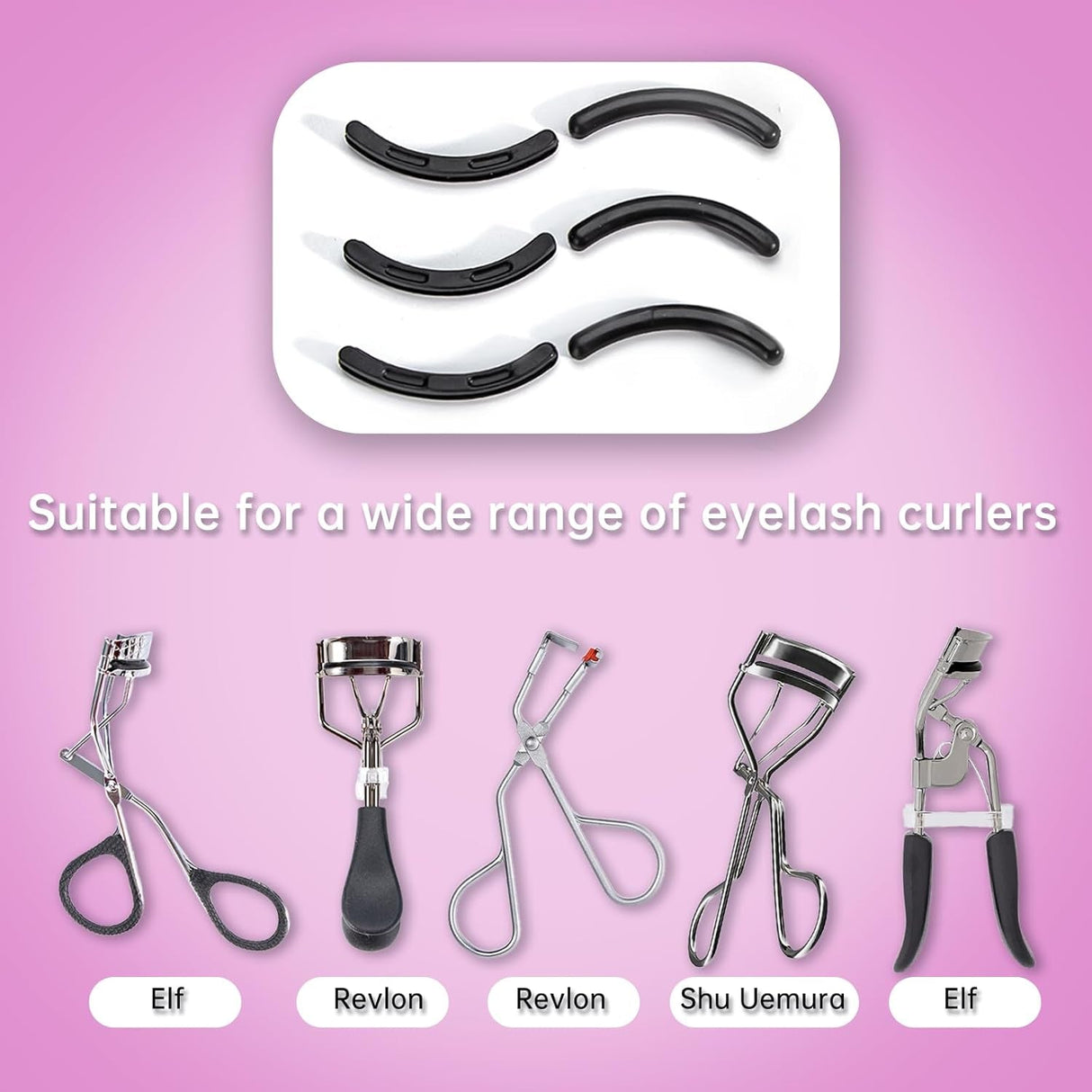 Eyelash Curler Refill Pads Compatible with Shiseido,Eyelash Curler Refill 24Pcs,Silicone Lash Curler Refill Pads Compatible with Shiseido
