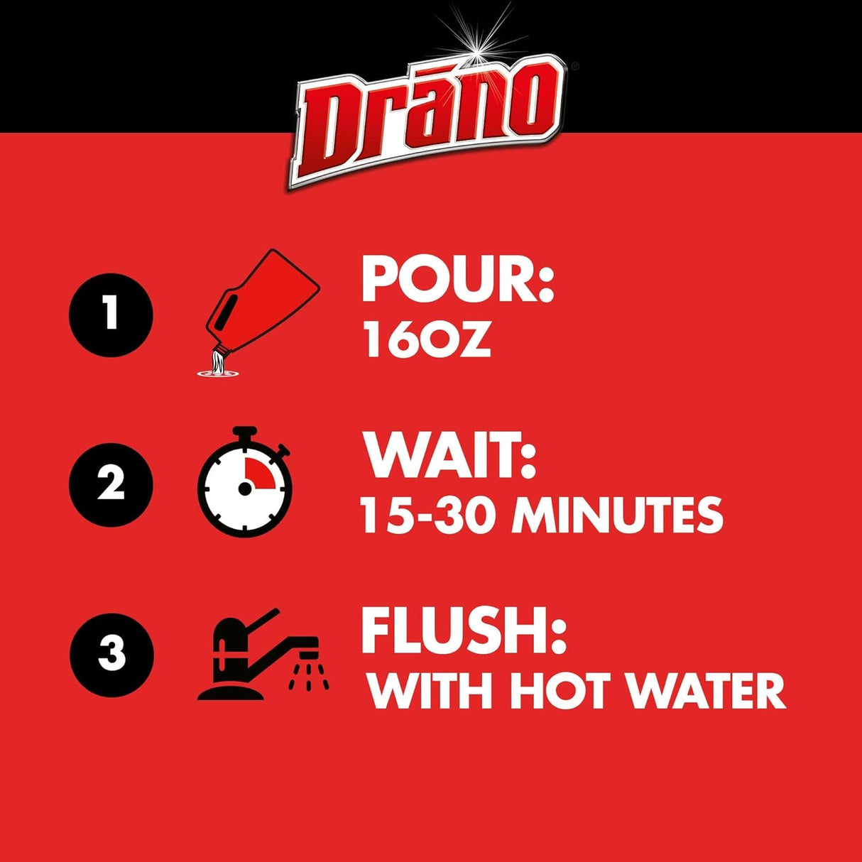 Drano Max Gel Drain Clog Remover and Cleaner for Shower or Sink Drains, Unclogs and Removes Hair, Soap Scum, Blockages, 32 Oz
