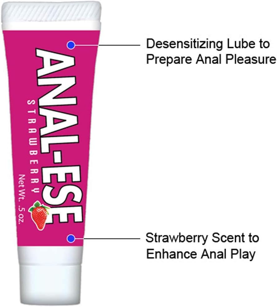Anal-Ese Flavored Desensitizing Gel, Strawberry -1 Pack .5Oz