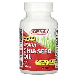 Deva, Premium Vegan Chia Seed Oil, 90 Vegan Caps - Supply Center USA