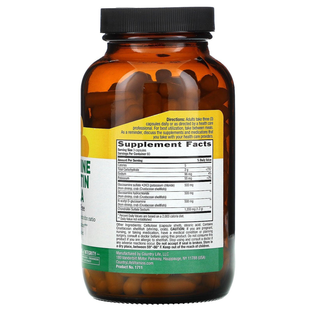 Country Life, Glucosamine Chondroitin Formula, 180 Capsules - Supply Center USA