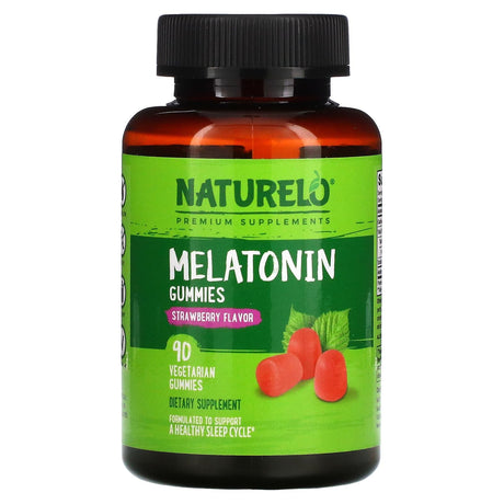 NATURELO, Melatonin Gummies, Strawberry, 90 Vegetarian Gummies - Supply Center USA