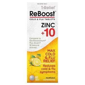 MediNatura, T-Relief, ReBoost, Zinc +10, Cold & Flu Tablets, 60 Tablets - Supply Center USA