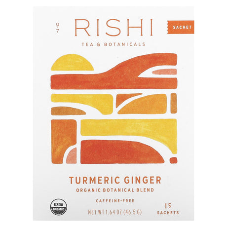 Rishi Tea, Organic Botanical Blend, Pink Lemon Ginger, Caffeine Free, 15 Sachets, 1.58 oz (45 g) - Supply Center USA