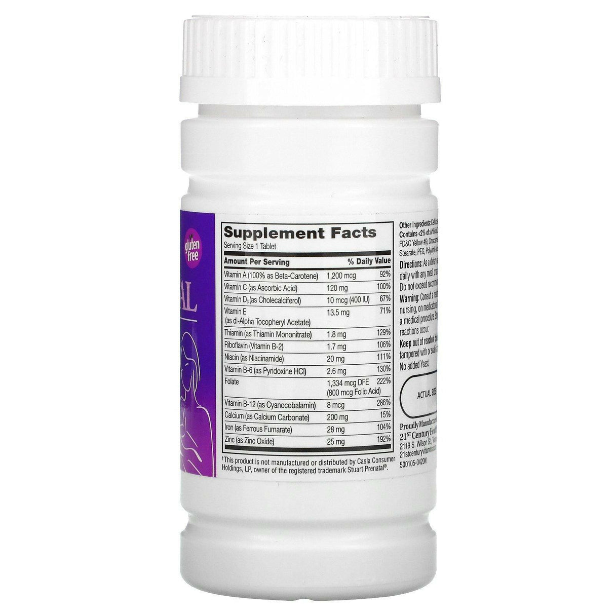 21st Century, PreNatal with Folic Acid, 60 Tablets - Supply Center USA