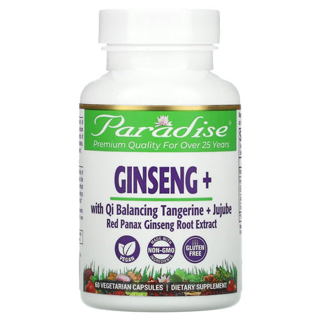 Paradise Herbs, Ginseng+, 60 Vegetarian Capsules - Supply Center USA