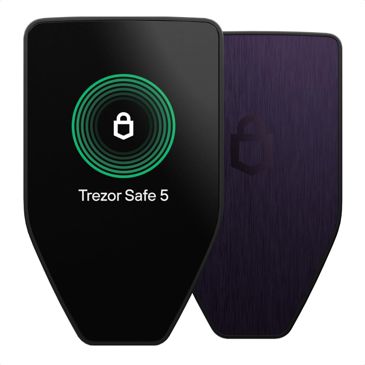 Trezor Safe 5 - Crypto Hardware Wallet with Secure Element & Passphrase, Color Touchscreen and Haptic Feedback, Protect Your Bitcoin and Digital Assets (Black Graphite)