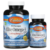 Carlson, Wild Norwegian, Elite Omega-3 Gems, Natural Lemon, 800 mg, 180 Soft Gels - Supply Center USA