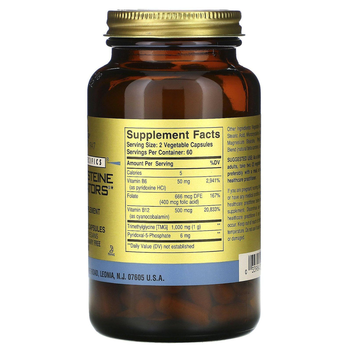 Solgar, Gold Specifics, Homocysteine Modulators, 120 Vegetable Capsules - Supply Center USA