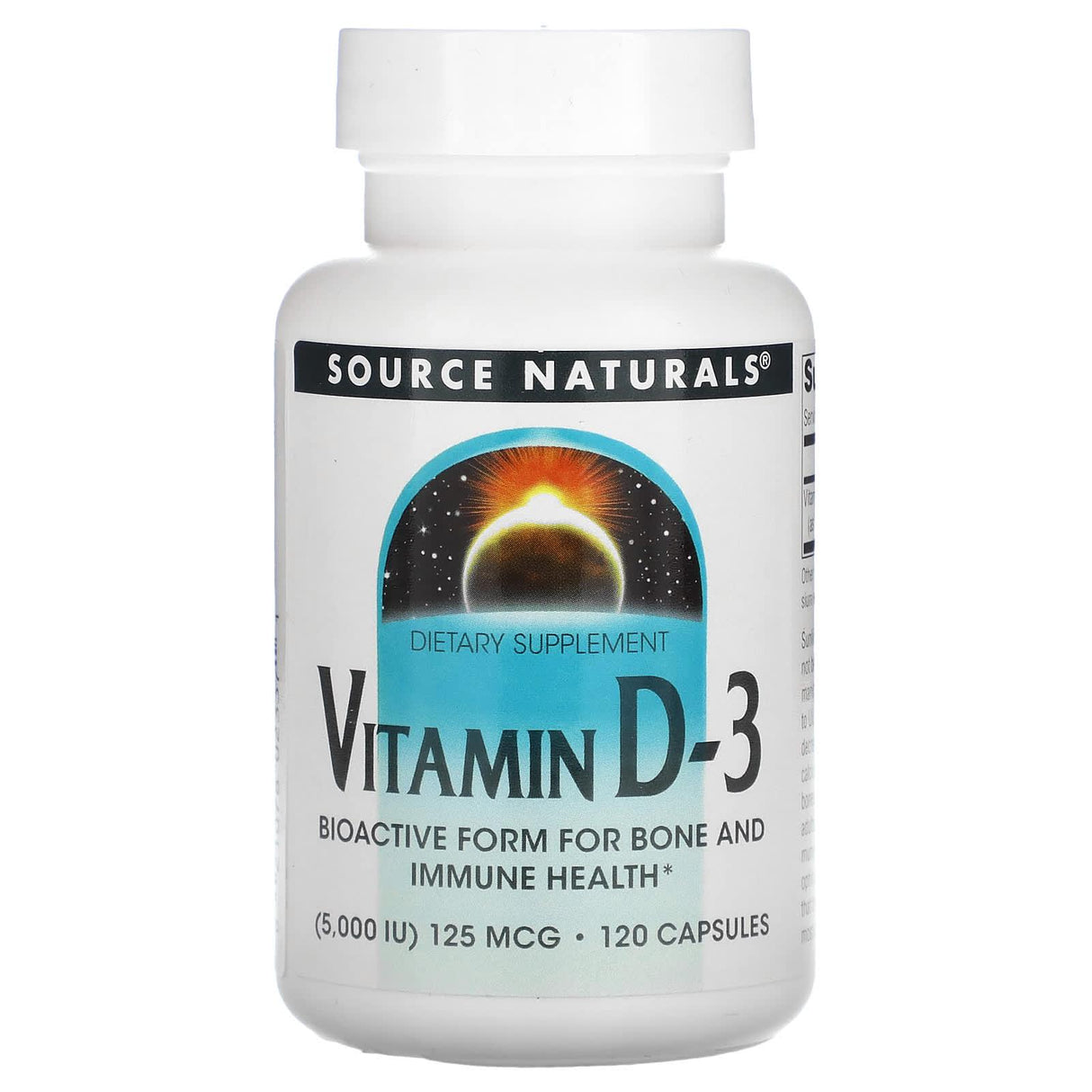 Source Naturals, Vitamin D-3, 5,000 IU (125 mcg), 240 Capsules - Supply Center USA