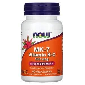 Now Foods, MK-7 Vitamin K-2, 100 mcg, 60 Veg Capsules - Supply Center USA