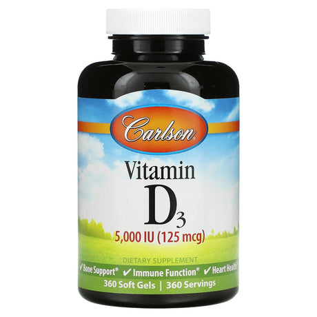 Carlson, Vitamin D3, 25 mcg (1,000 IU), 100 Soft Gels - Supply Center USA