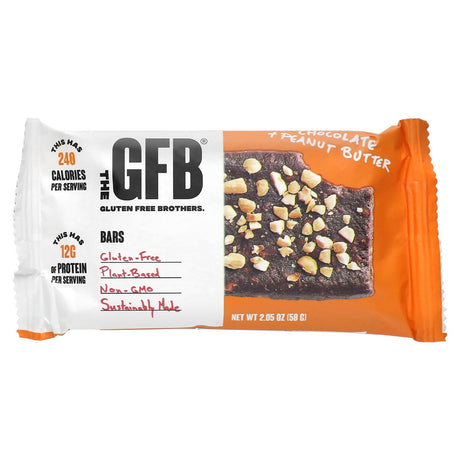 The GFB, Gluten Free Bars, Chocolate + Peanut Butter, 12 Bars, 2.05 oz (58 g) Each - Supply Center USA