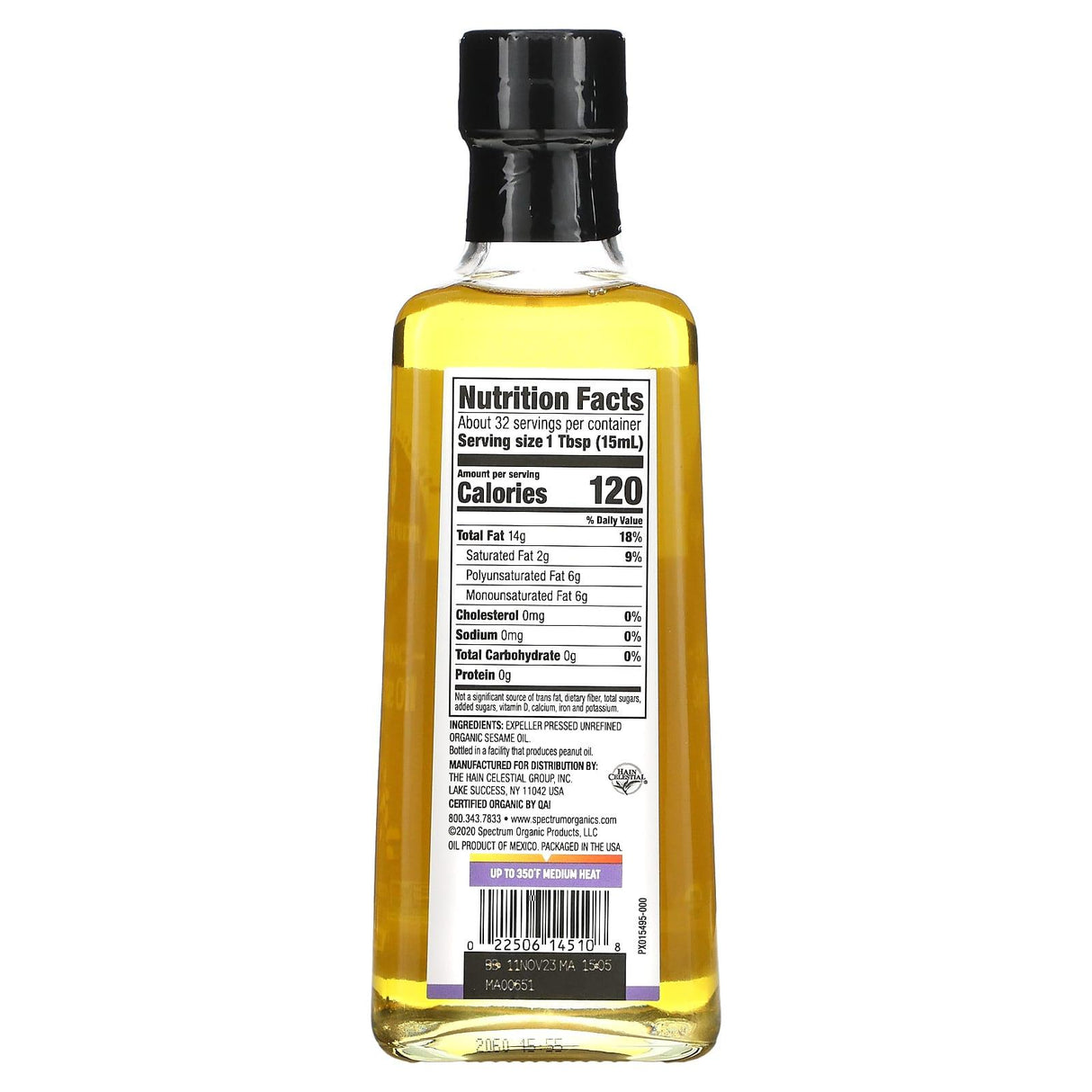 Spectrum Culinary, Organic Sesame Oil, Expeller Pressed, 16 fl oz (473 ml) - Supply Center USA