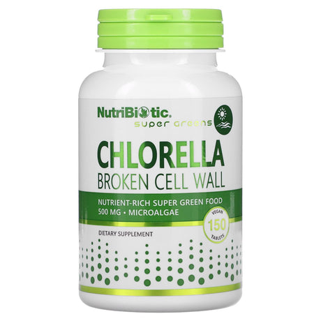 NutriBiotic, Super Greens, Chlorella, 500 mg, 150 Vegan Tablets - Supply Center USA