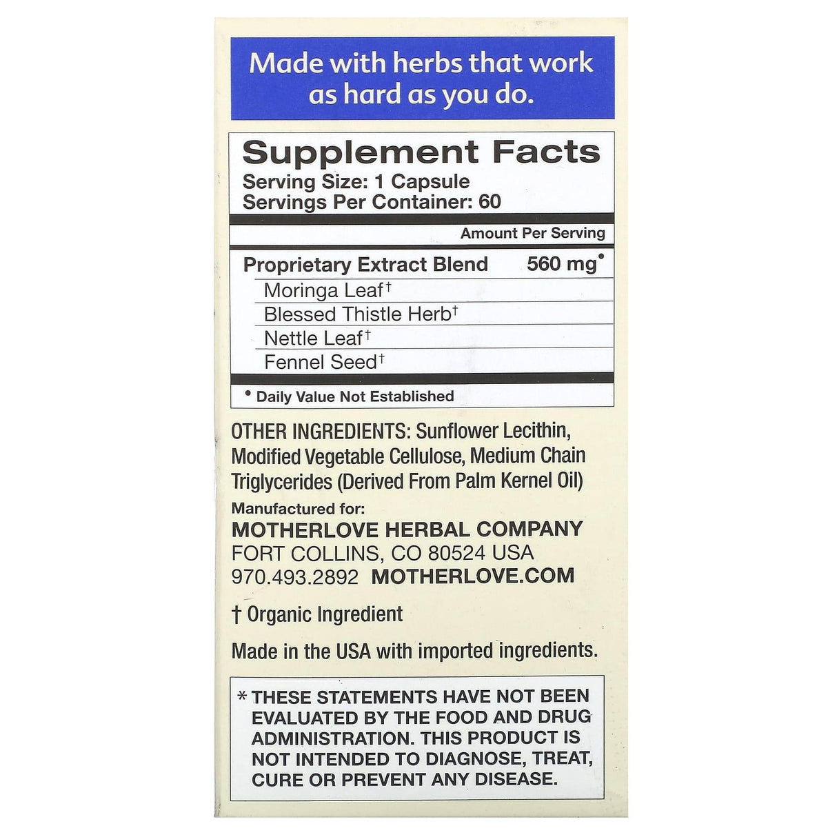 Motherlove, More Milk Moringa, 60 Liquid Capsules - Supply Center USA