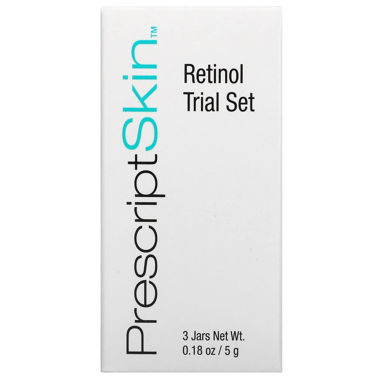 PrescriptSkin, Retinol Trial Set, 3 Professional Strength Anti-Aging Products, 3 Jars, 0.18 oz (5 g) Each - Supply Center USA