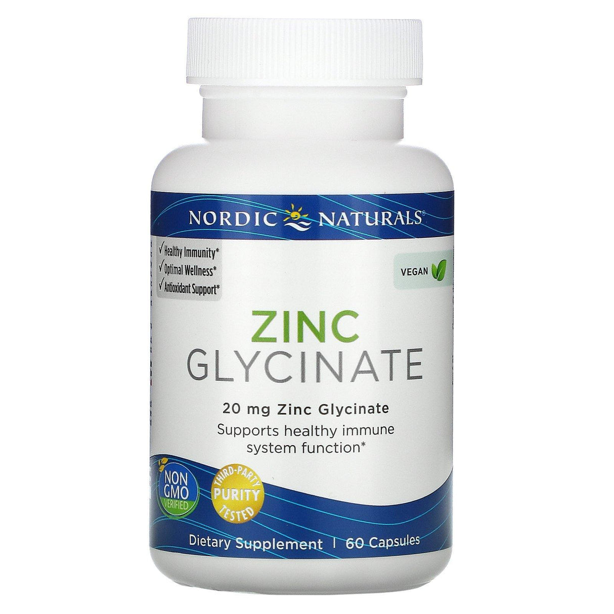 Nordic Naturals, Zinc Glycinate, 20 mg , 60 Capsules - Supply Center USA