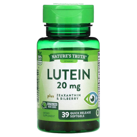 Nature's Truth, Lutein plus Zeaxanthin & Bilberry, 20 mg, 39 Quick Release Softgels - Supply Center USA