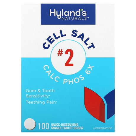 Hyland's Naturals, Cell Salt #2, Calc Phos 6x, 100 Quick-Dissolving Single Tablets - Supply Center USA