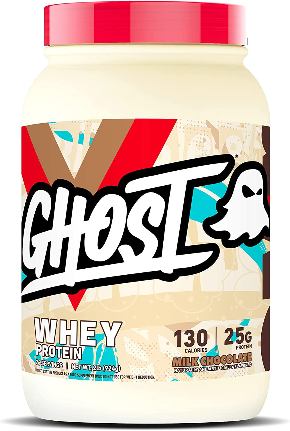 GHOST Whey Protein Powder, Chips Ahoy - 2LB Tub, 25G of Protein - Chocolate Chip Cookie Flavored Isolate, Concentrate & Hydrolyzed Whey Protein Blend