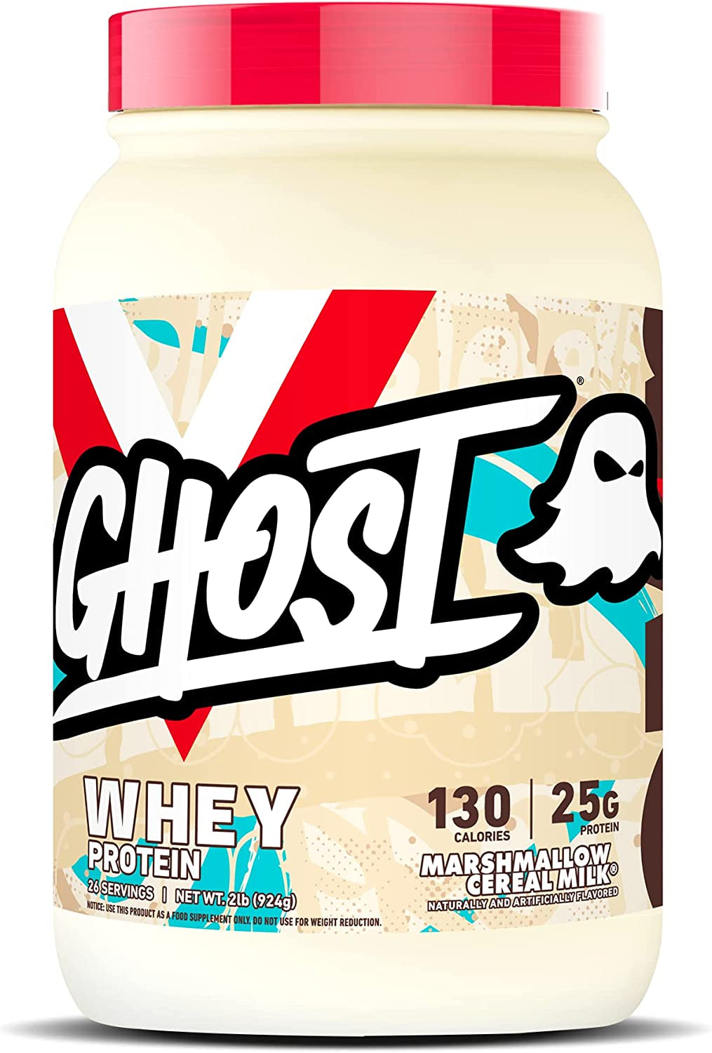 GHOST Whey Protein Powder, Chips Ahoy - 2LB Tub, 25G of Protein - Chocolate Chip Cookie Flavored Isolate, Concentrate & Hydrolyzed Whey Protein Blend
