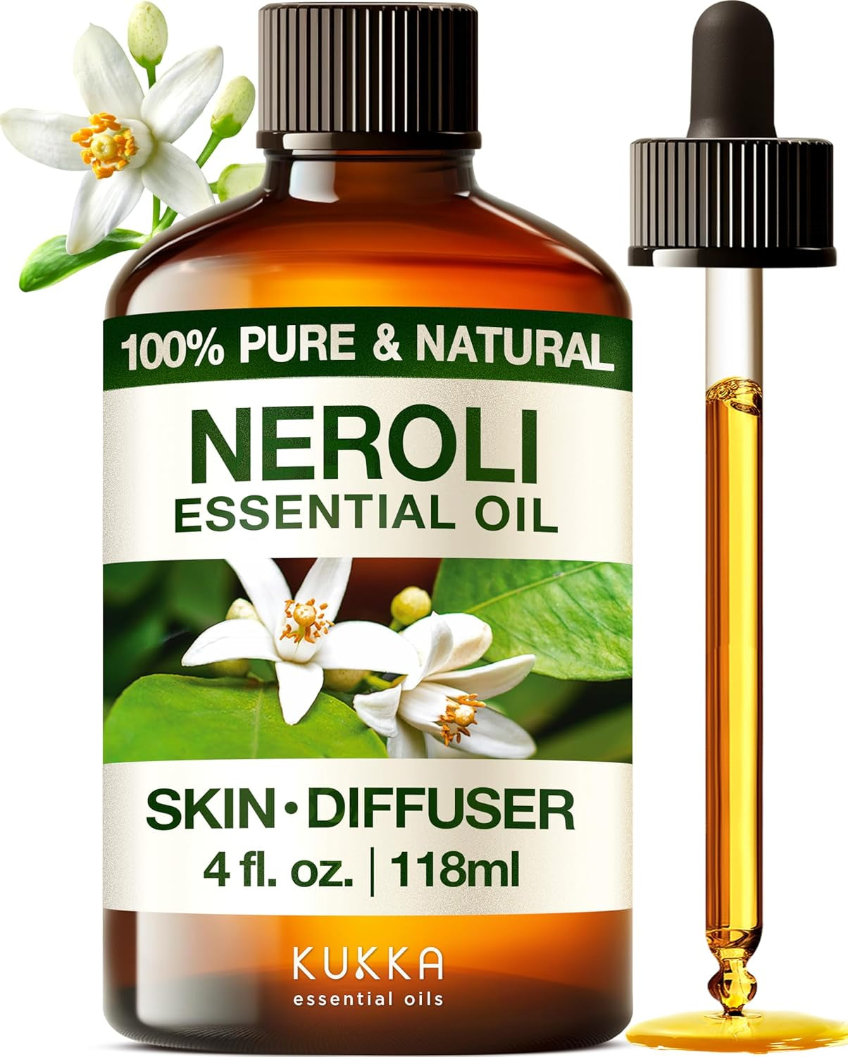 Kukka Tea Tree Oil for Skin, Healthy Hair & Toenails - Huge 4 Fl Oz - 100% Pure Natural Australian Tea Tree Essential Oil - Experience Therapeutic Melaleuca Oil for Scalp, Nails & Soap Making Scent