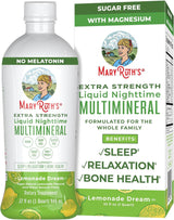 Maryruth Organics Nighttime Liquid Multimineral Sleep Supplement, Sugar Free, Calm Magnesium Citrate Sleep, NO Melatonin, Calcium Magnesium Zinc, 4 Flavors Available, Vegan, Gluten Free, 32 Servings - Supply Center USA