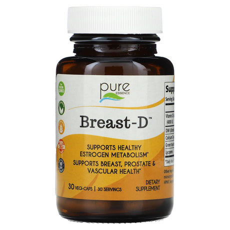 Pure Essence, Breast-D, Supports Breast, Prostate & Vascular Health, 90 Vegetarian Capsules - Supply Center USA