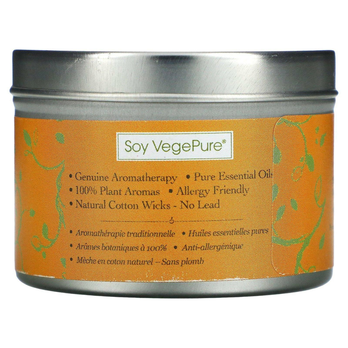 Aroma Naturals, Soy VegePure, Travel Tin Candle, Clarity, Orange & Cedar, 2.8 oz (79.38 g) - Supply Center USA