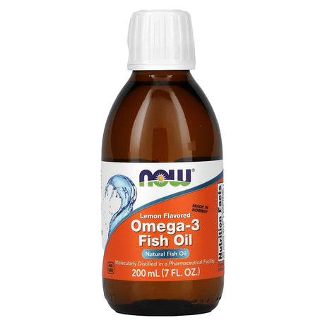 NOW Foods, Omega-3 Fish Oil, Lemon , 7 fl oz (200 ml) - Supply Center USA