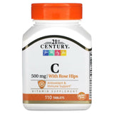 21st Century, Vitamin C with Rose Hips, 500 mg, 110 Tablets - Supply Center USA