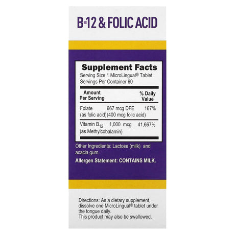 Superior Source, Methylcobalamin B-12, Folic Acid, 60 Instant Dissolve Tablets - Supply Center USA