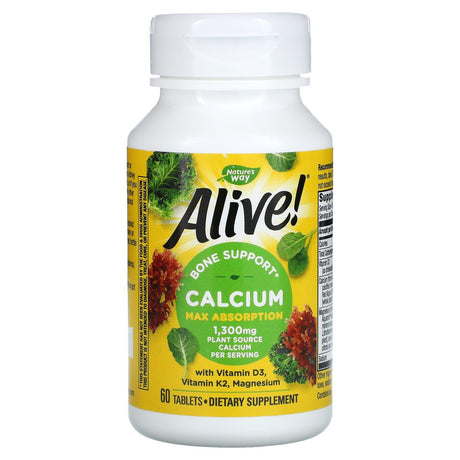 Nature's Way, Alive!, Calcium, Bone Support, 325 mg, 120 Tablets - Supply Center USA