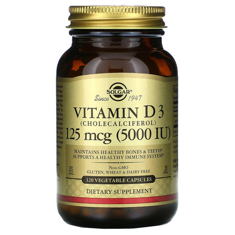 Solgar, Vitamin D3 (Cholecalciferol), 55 mcg (2,200 IU), 100 Vegetable Capsules - Supply Center USA