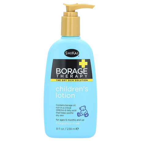 Shikai, Borage Therapy, Children's Lotion, For Ages 6 Months and Up, Fragrance Free, 8 fl oz (238 ml) - Supply Center USA