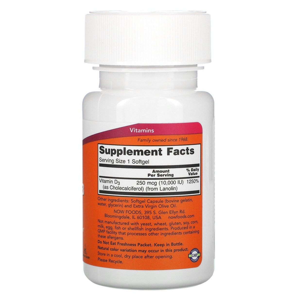 Now Foods, Highest Potency Vitamin D-3, 10,000 IU, 120 Softgels - Supply Center USA