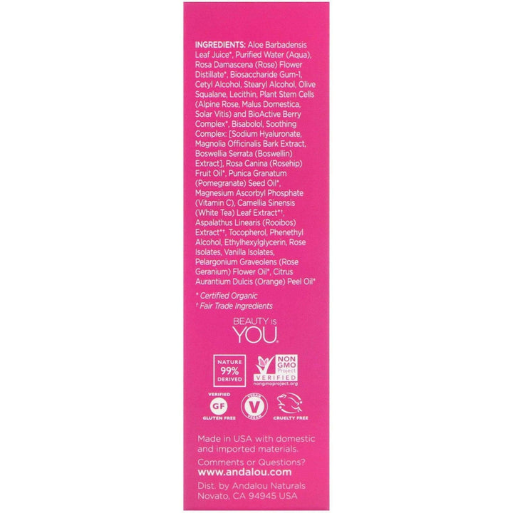 Andalou Naturals, 1000 Roses Absolute Serum, Sensitive, 1 fl oz (30 ml) - HealthCentralUSA