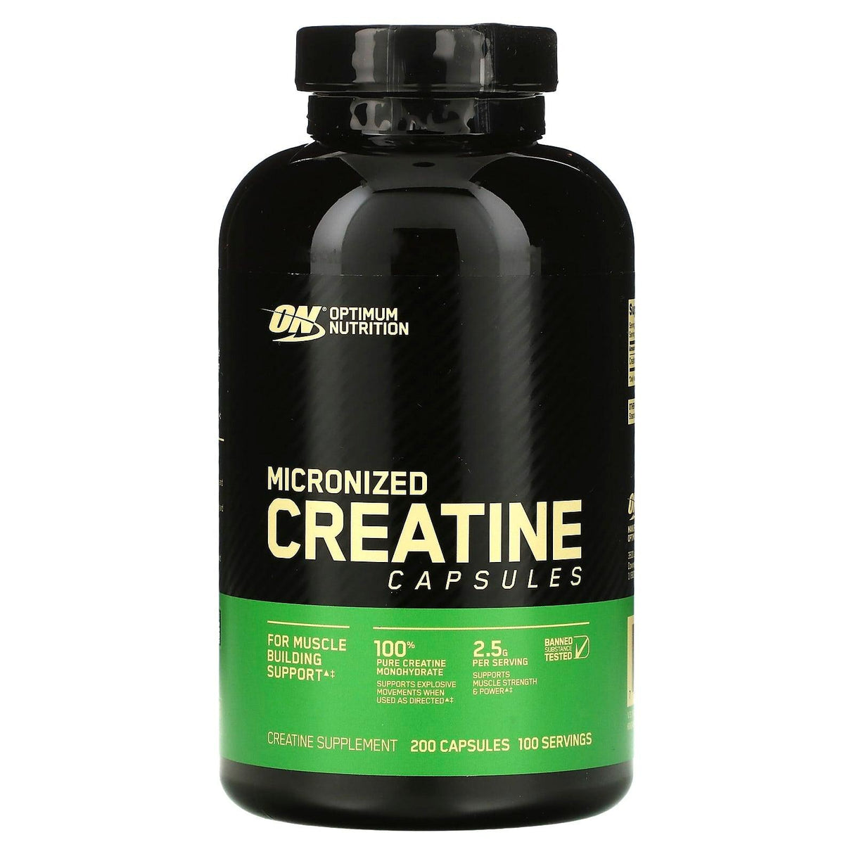 Optimum Nutrition, Micronized Creatine Capsules, 2.5 g, 100 Capsules - Supply Center USA